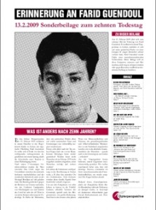Zeitungsbeilage zum zehnten Todestag von Farid Guendoul