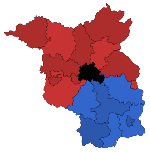 Landkarte von Bradenburg mit Landkreisen