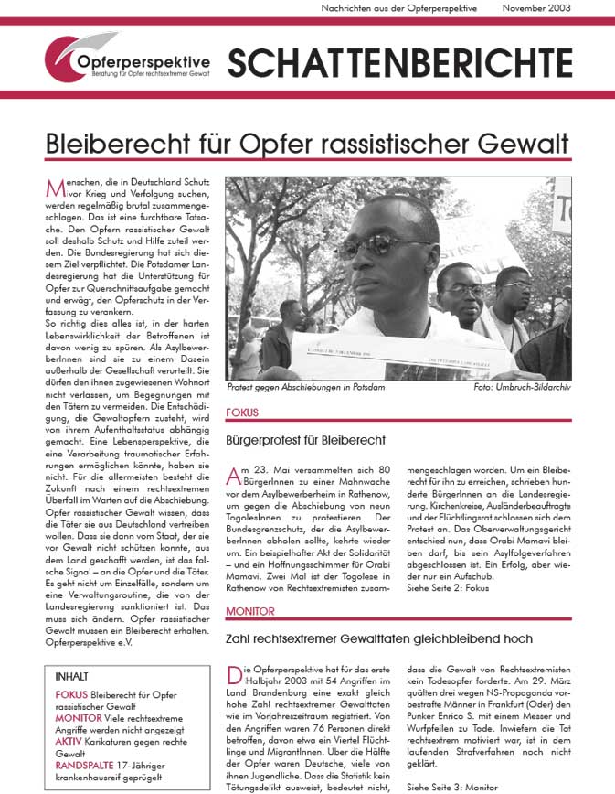 Schattenberichte 01 – Nov 2003