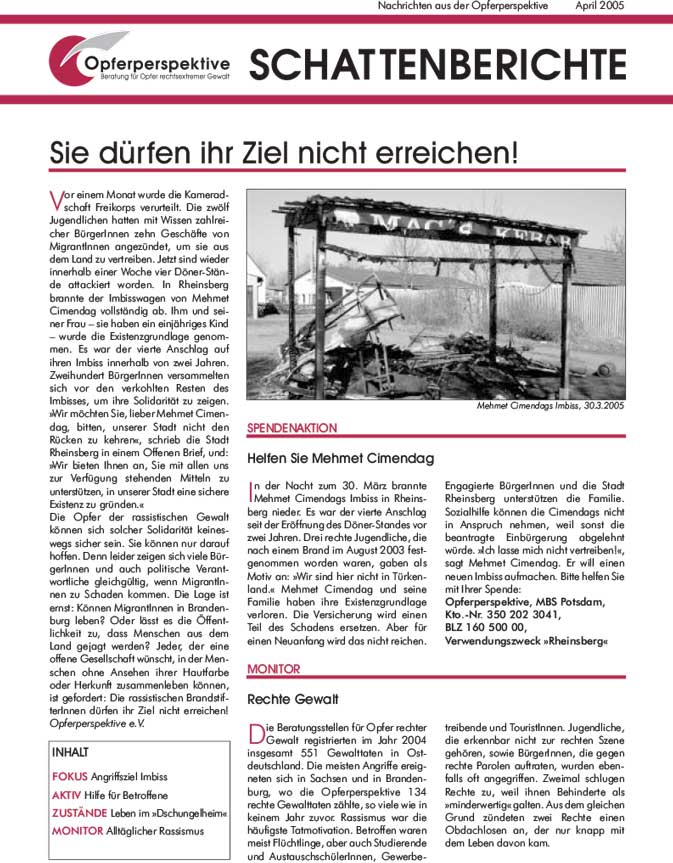 Schattenberichte 04 – April 2005