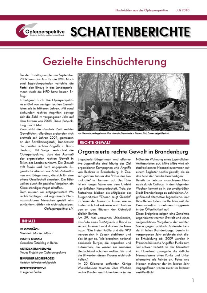 Schattenberichte 10 – Aug 2009