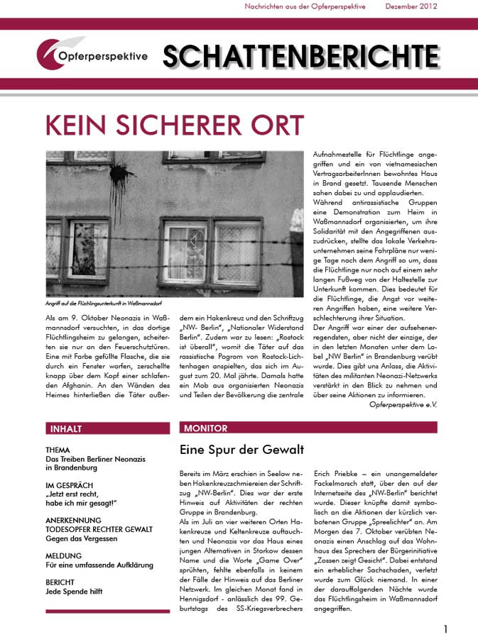 Schattenberichte 15 – Dez 2012