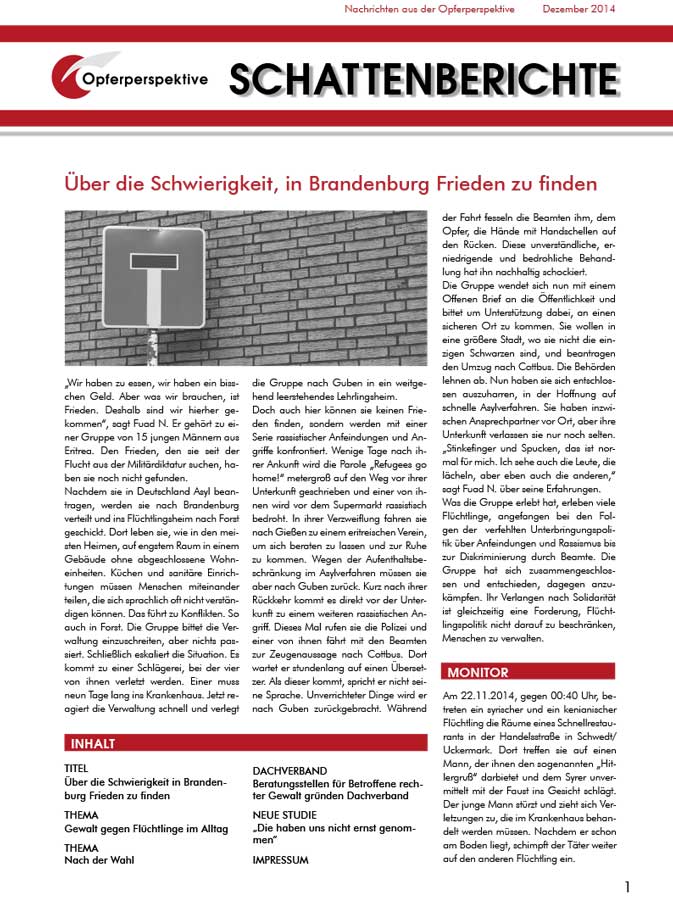 Schattenberichte 19 – Dez 2014